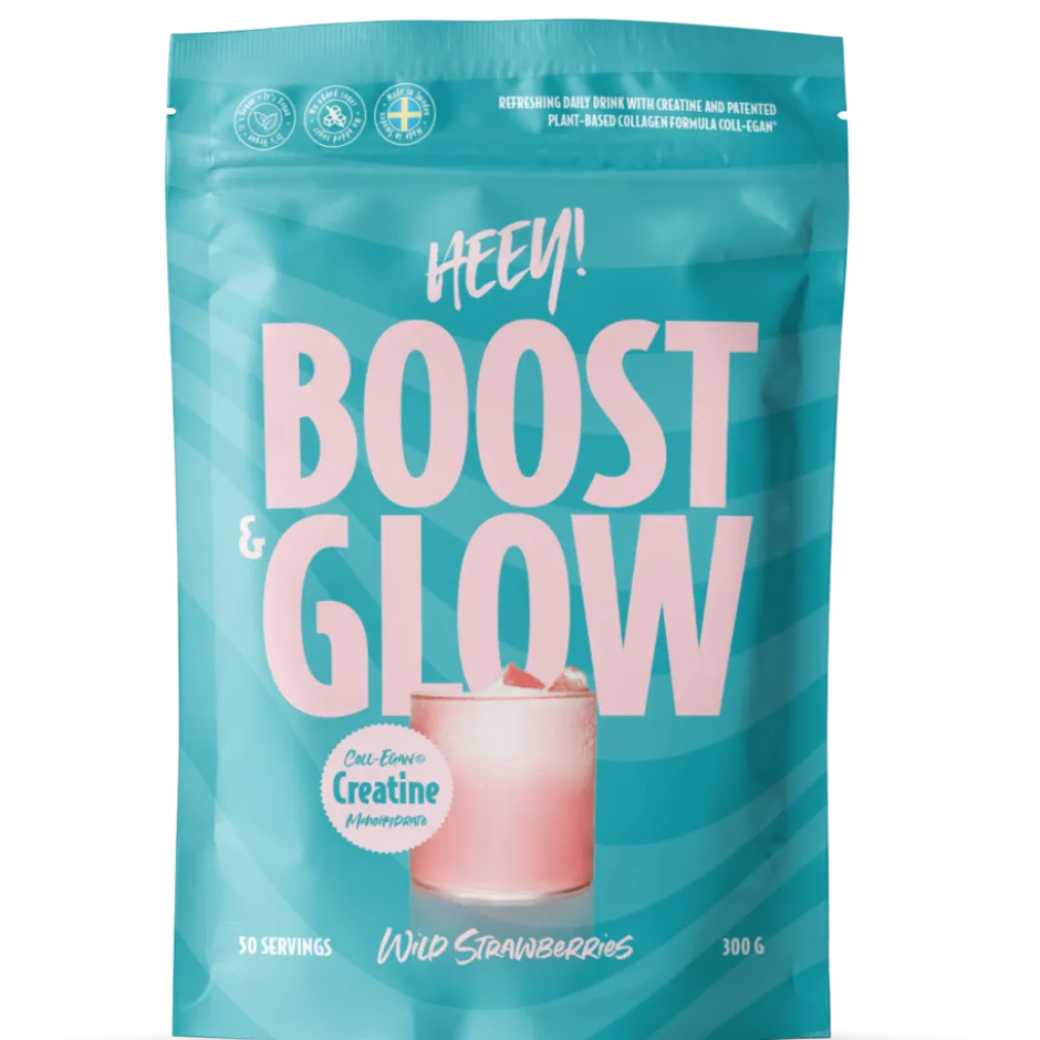 Heey! Boost & Glow Creatine + Coll-egan Wild Strawberries 300g