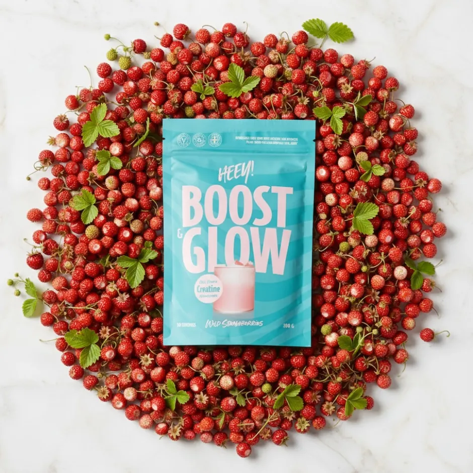 Heey! Boost & Glow Creatine + Coll-egan Wild Strawberries 300g