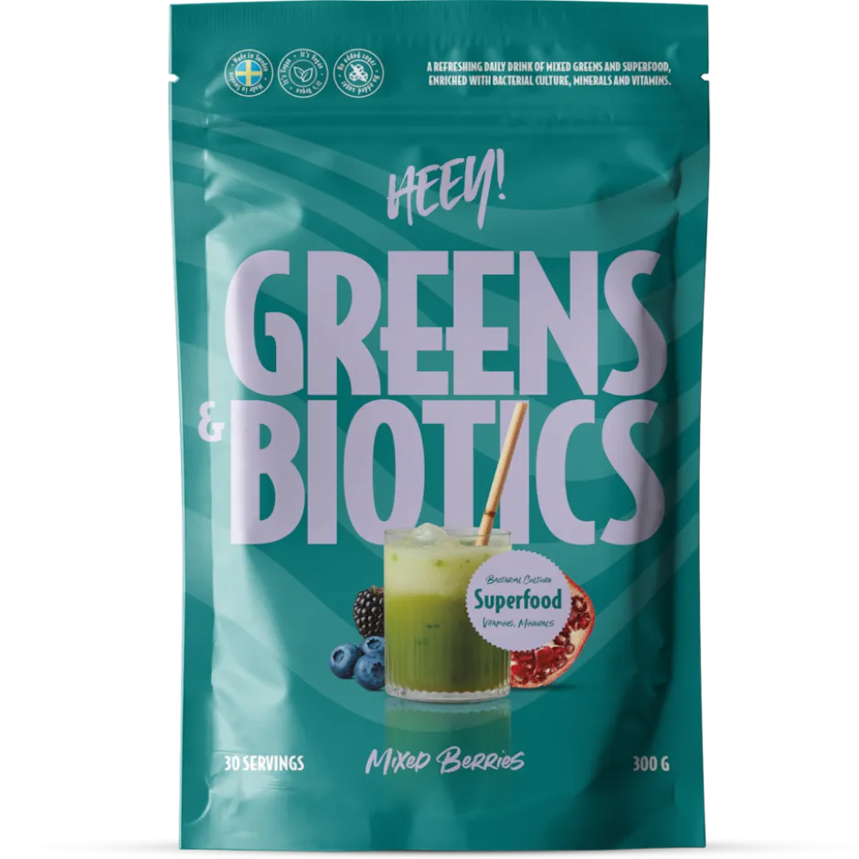Heey! Greens & Biotics Superfood + Probiotics Mixed Berries 300g
