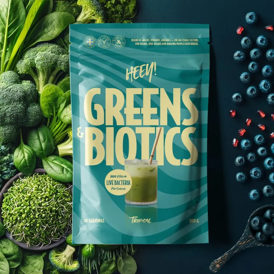 Heey! Greens & Biotics Superfood + Probiotics Tropical 300g