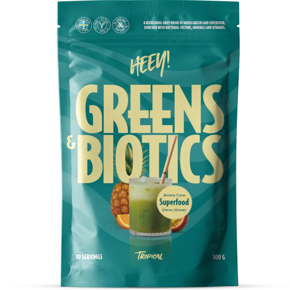 Heey! Greens & Biotics Superfood + Probiotics Tropical 300g