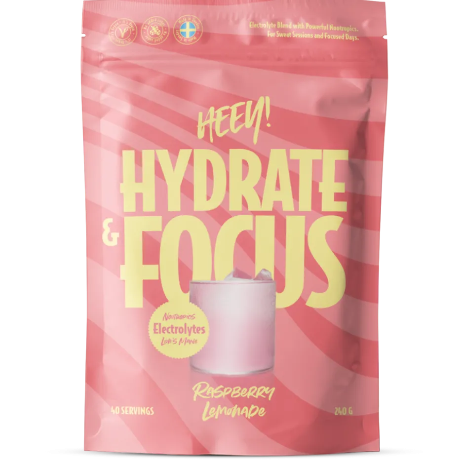 Heey! Hydrate & Focus Raspberry Lemonade 240g