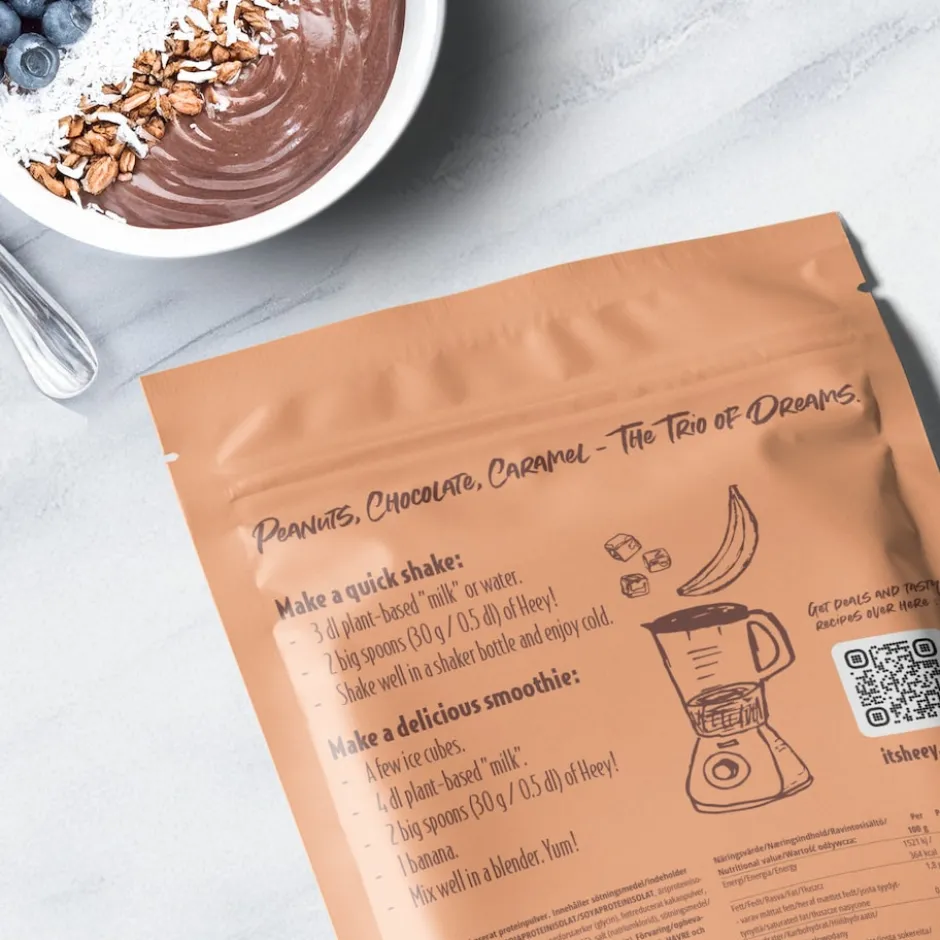 Heey! Plant Protein Peanut Chocolate Caramel 500g