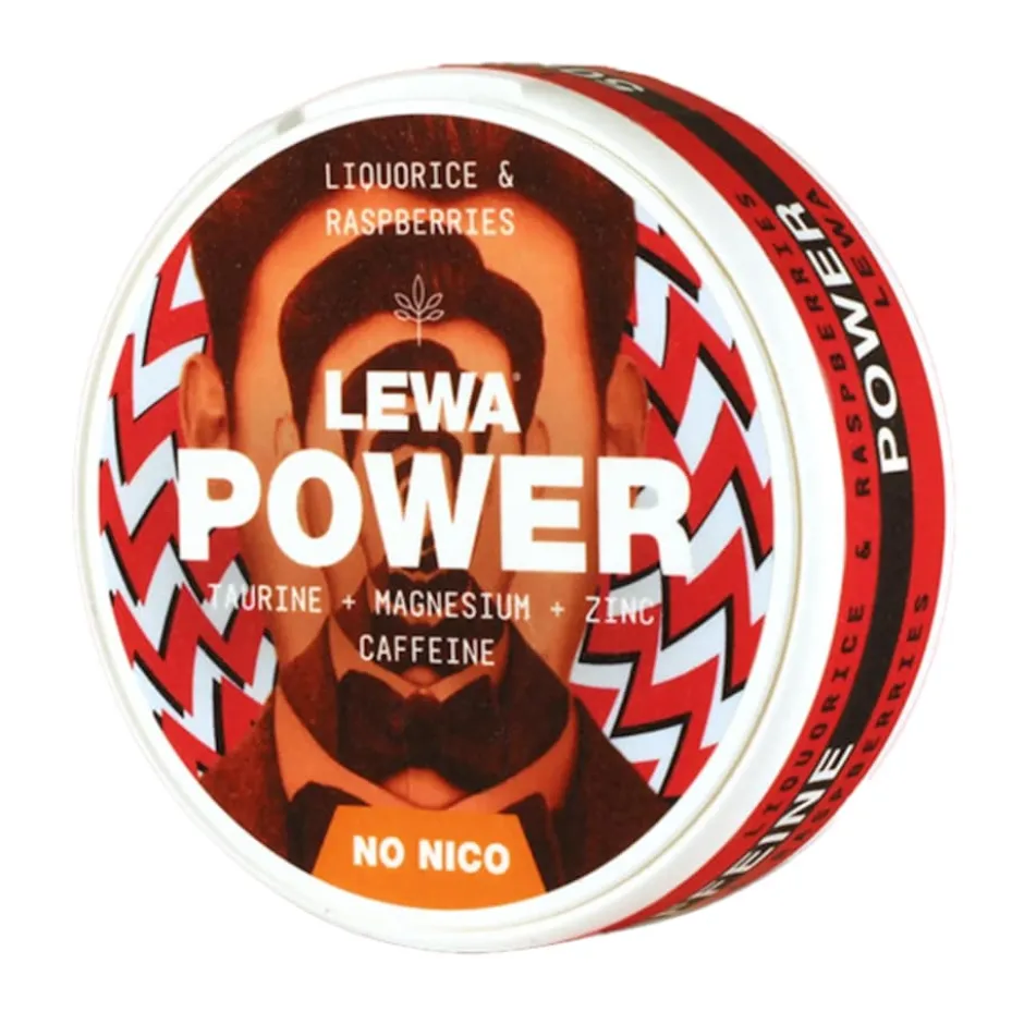 LEWA Power Liquorice & Raspberries Nikotinfritt snus 10-pack