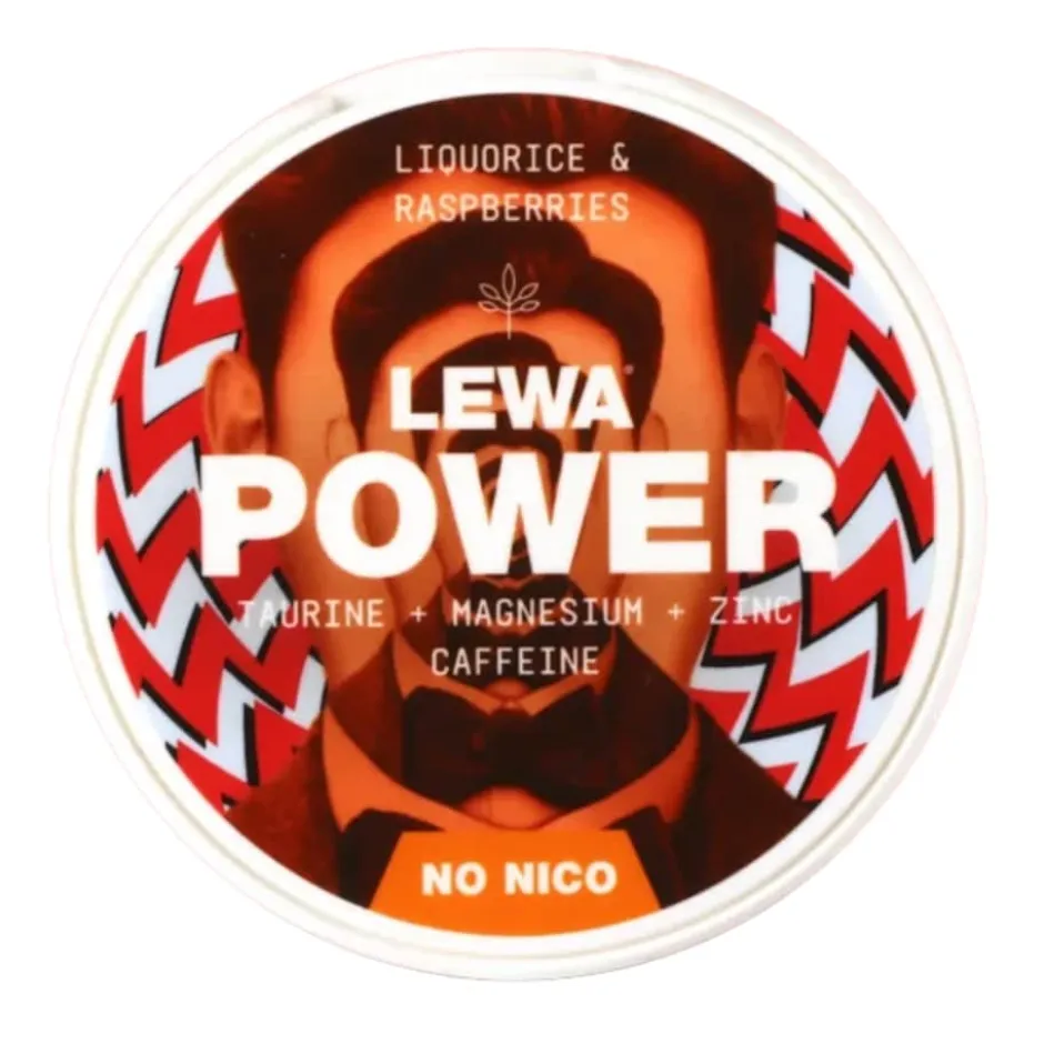 LEWA Power Liquorice & Raspberries Nikotinfritt snus 10-pack