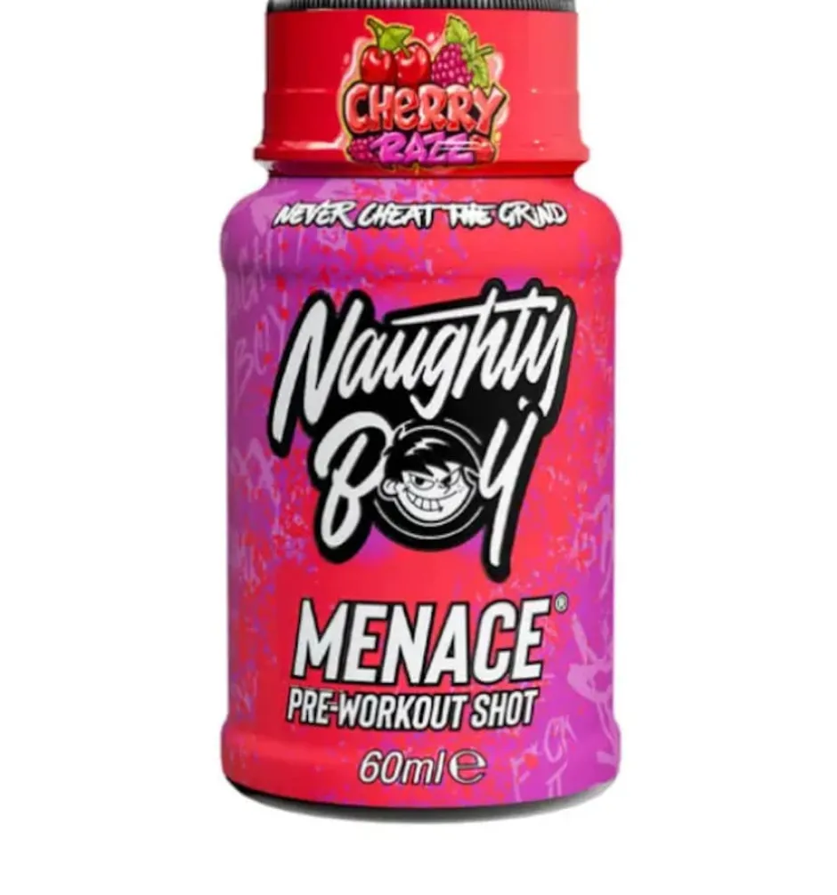 Naughty Boy Menace Pre-Workout Shot Cherry Razz 12x60ml