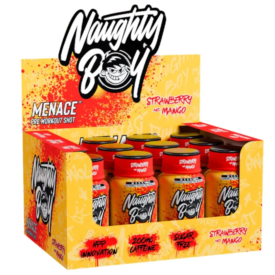 Naughty Boy Menace Pre-Workout Shot Strawberry Mango 12x60ml