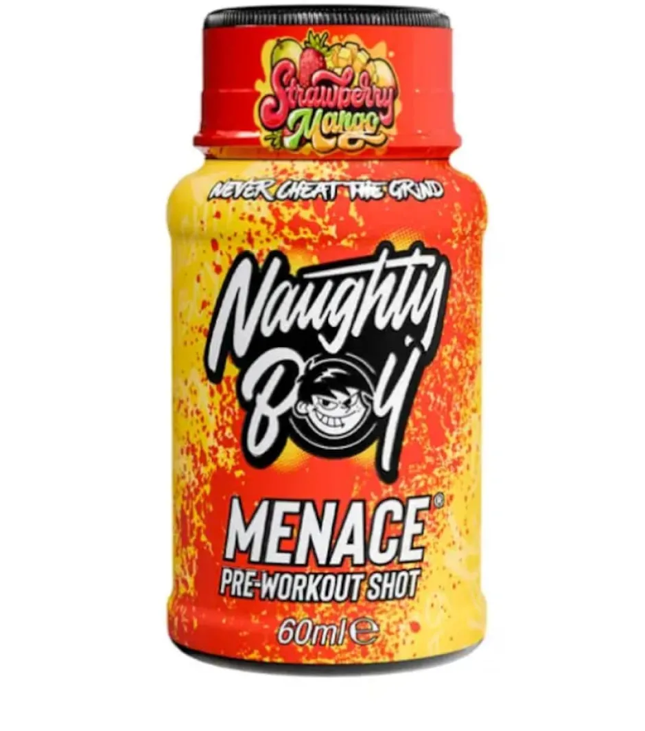 Naughty Boy Menace Pre-Workout Shot Strawberry Mango 12x60ml