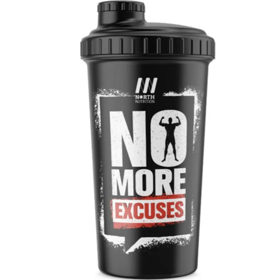 North Nutrition Shaker No More Excuses Black 700ml