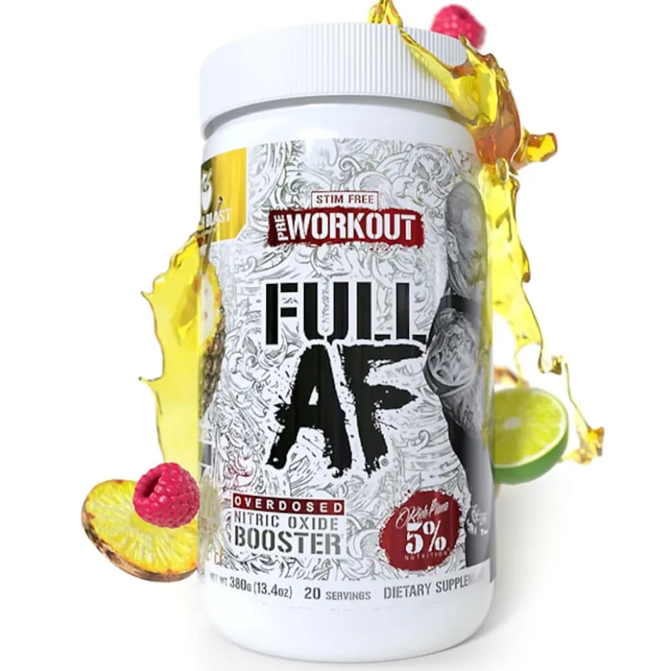 5% Nutrition FullAF Pre-Workout | Stim-Free Beach Blast 380g