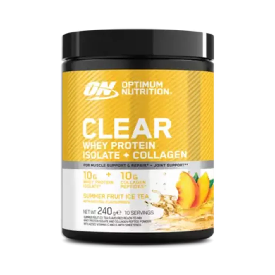Optimum Nutrition Clear Whey Protein Isolate+Collagen Summer Fruit Ice Tea 240g