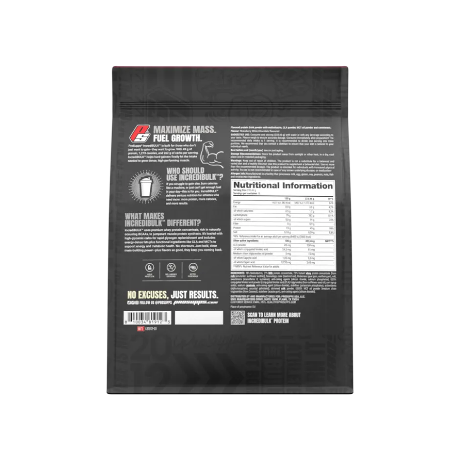 Pro Supps Incredibulk Gainer Strawberry White Chocolate 5,4kg