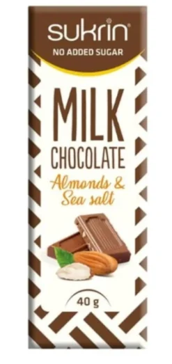 Sukrin Milk Chocolate Almonds & Sea Salt 40g