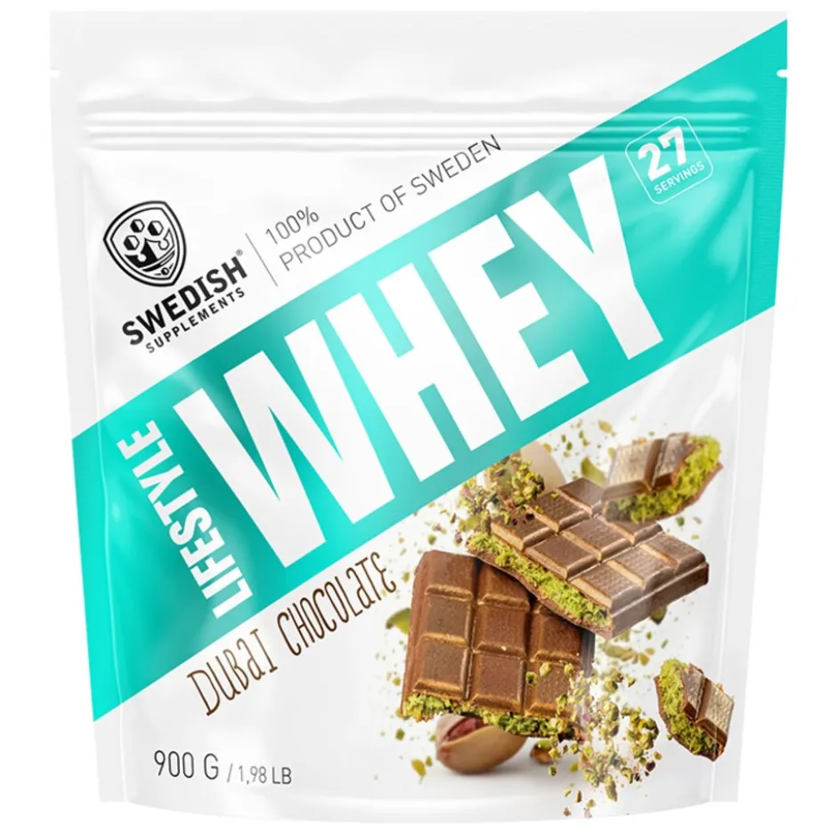 Swedish Supplements Lifestyle Whey Dubai Chocolate 900g