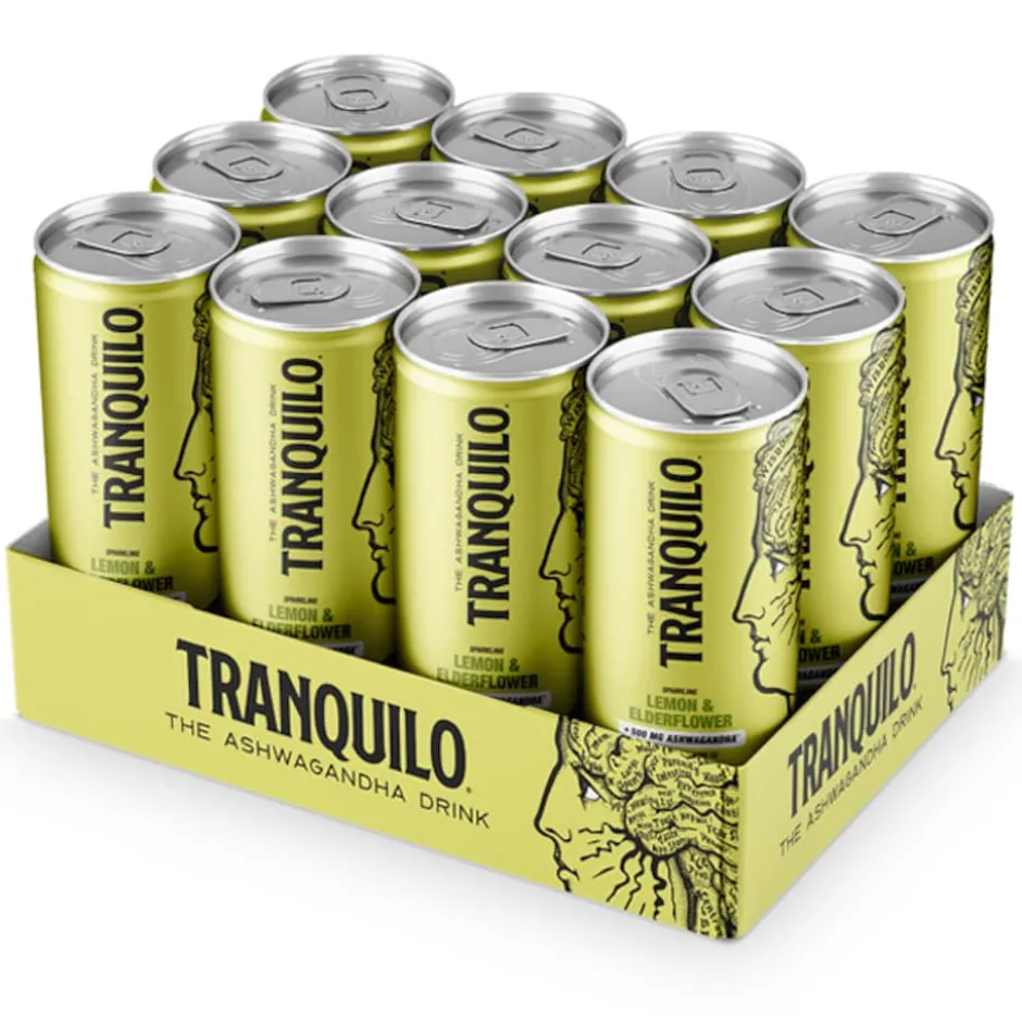 Tranquilo Ashwagandha Drink Lemon & Elderberry 12x330ml