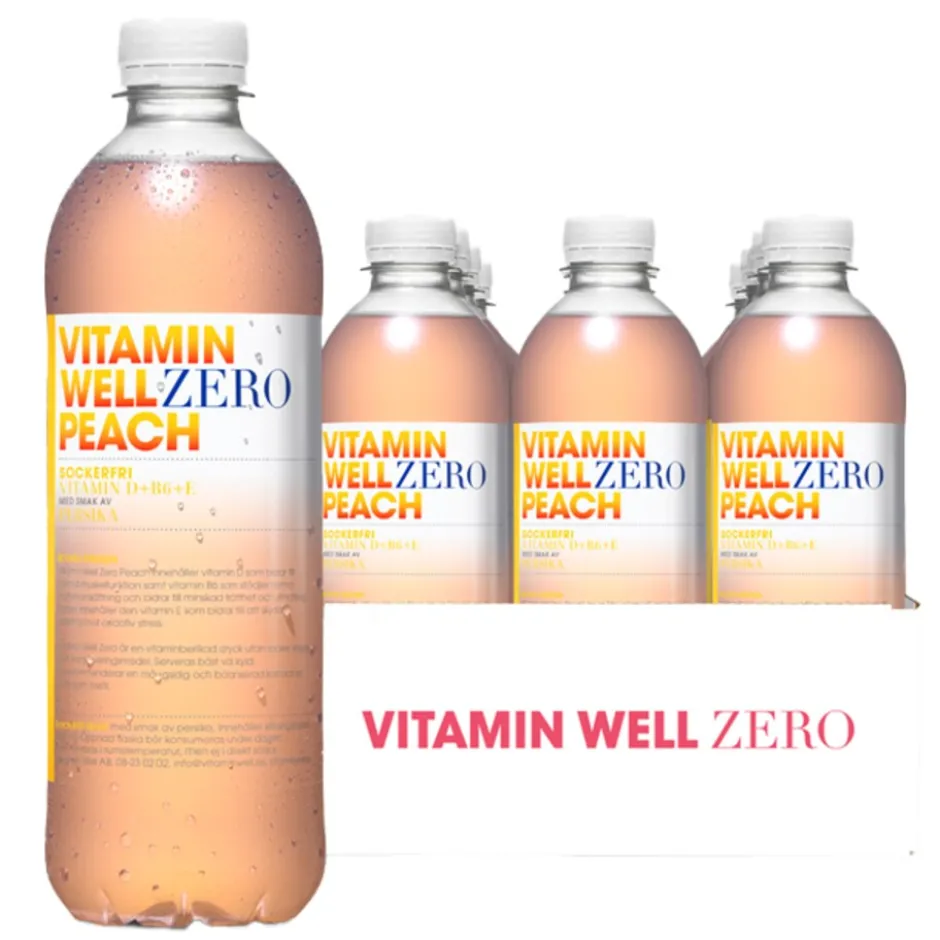 Vitamin Well Zero Peach 12x500ml